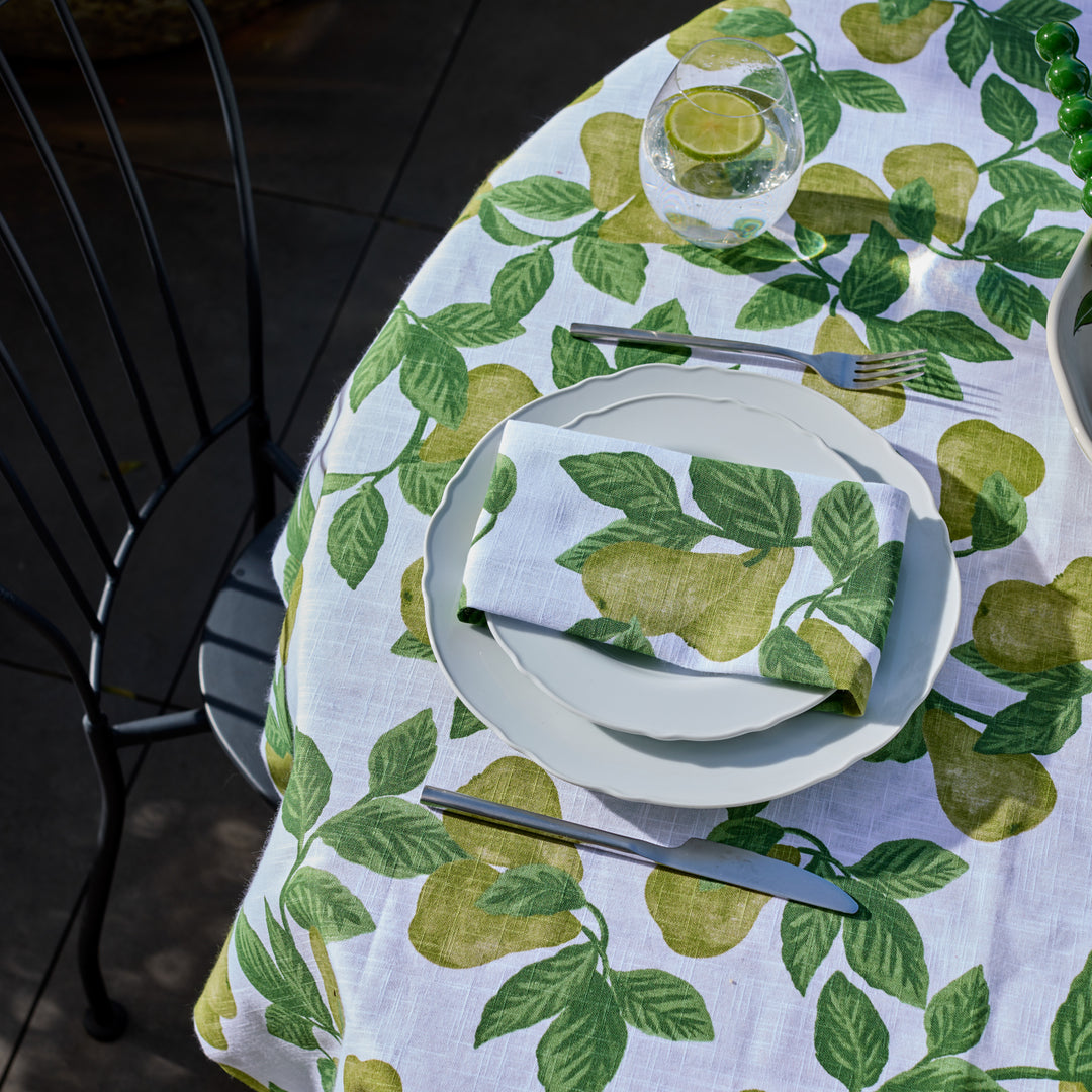 Pear Tree Green Table Runner - Madras Link