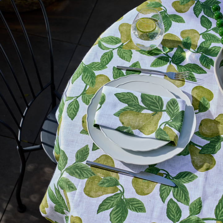 Pear Tree Green Table Runner - Madras Link