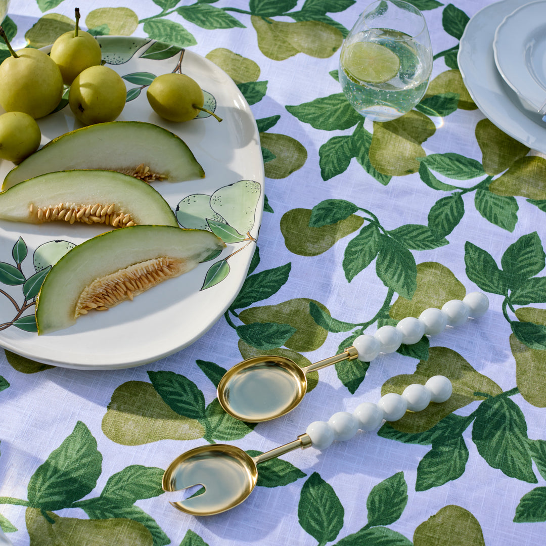 Bauble White Salad Server Set - Madras Link