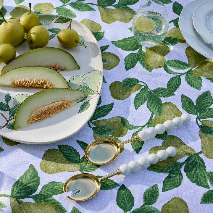 Bauble White Salad Server Set - Madras Link