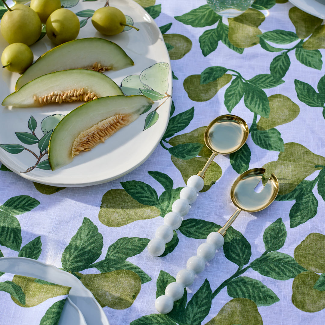 Bauble White Salad Server Set - Madras Link