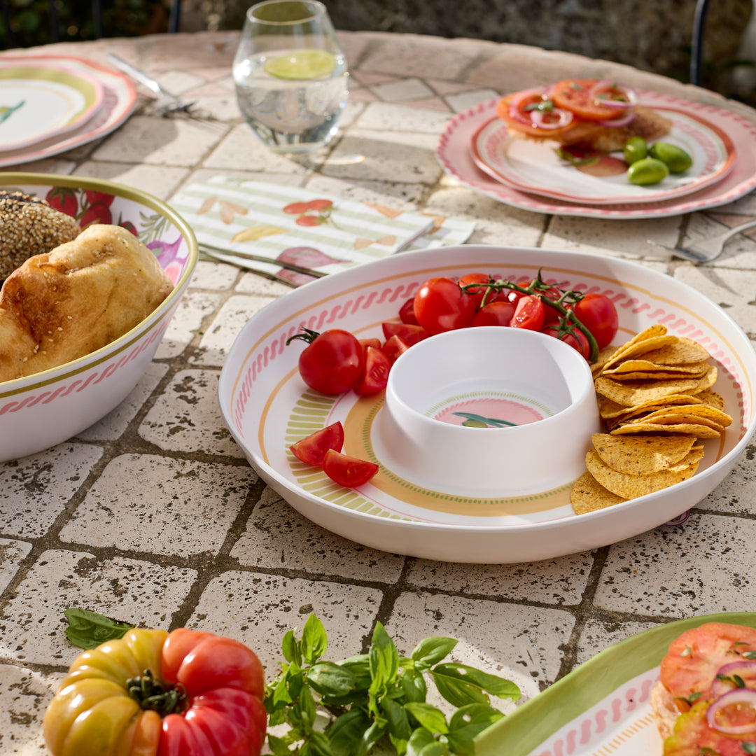 Fiesta Melamine Chip Dip Platter - Madras Link