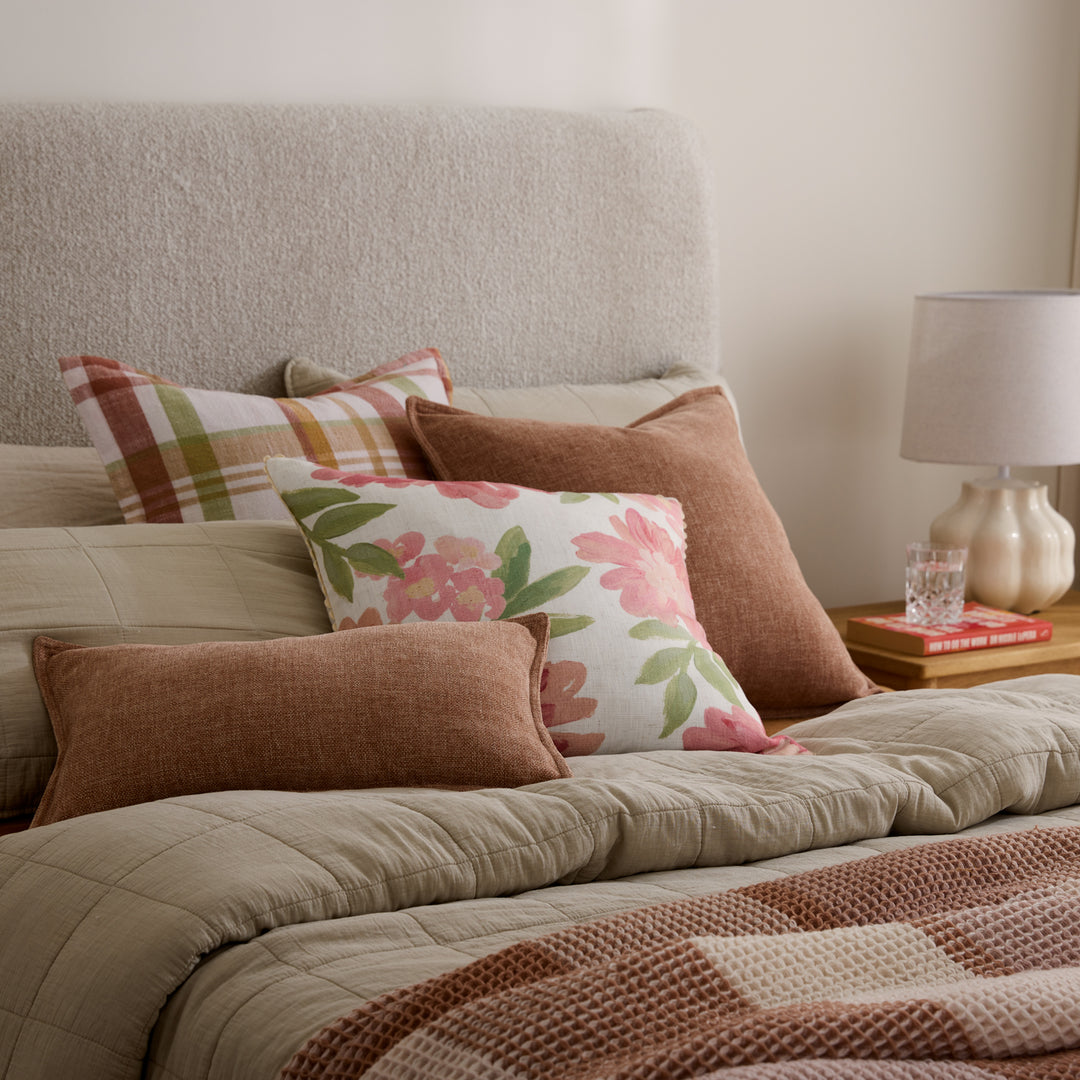 Theo Blush Lumbar Cushion - Madras Link