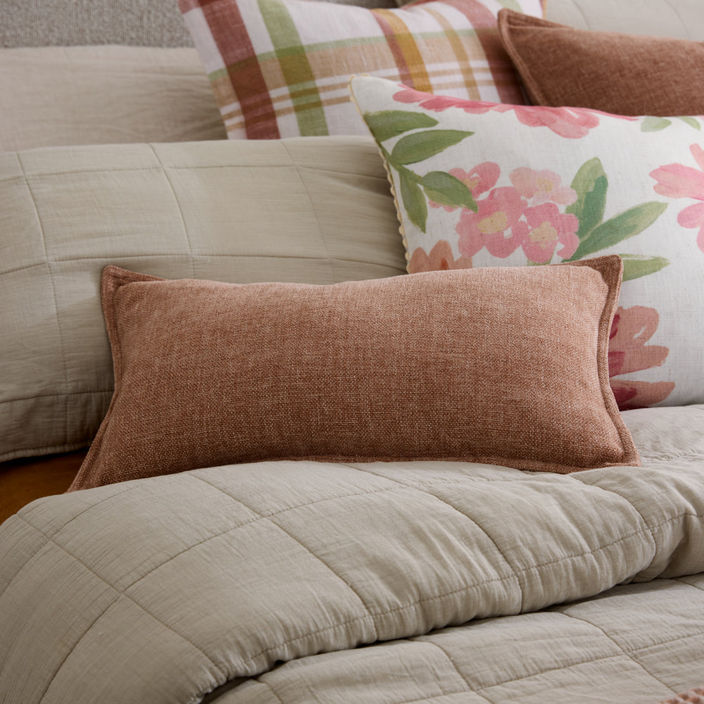 Theo Blush Lumbar Cushion - Madras Link