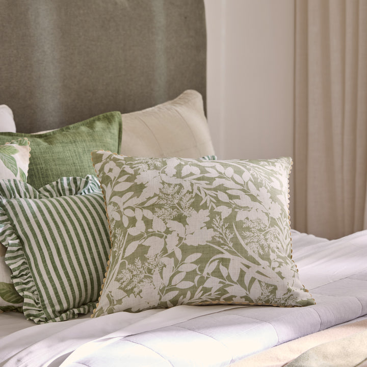 Harlow Green Cushion - Madras Link