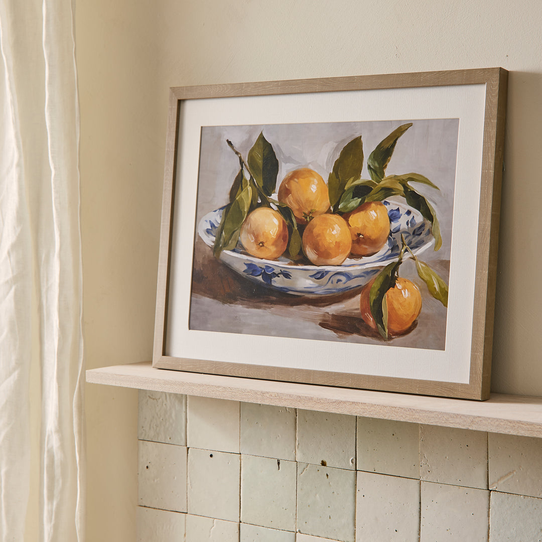 Orange Bowl Still Life Framed Print - Madras Link