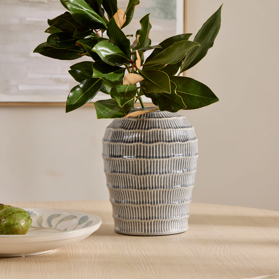 Nautilus Light Blue Vase - Madras Link