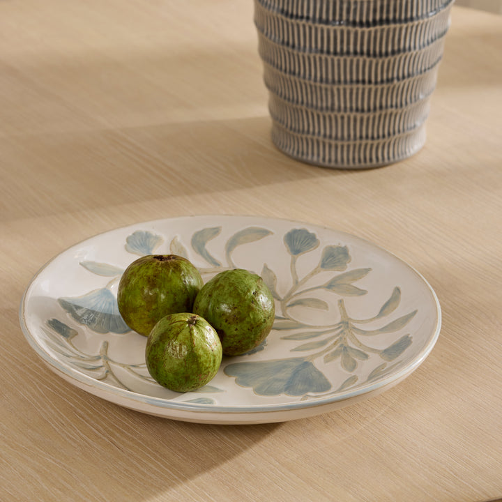 Samara Painted Blue Floral Platter - Madras Link