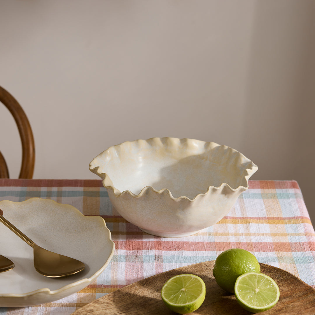 Lagoon Ivory Glazed Dish - Madras Link