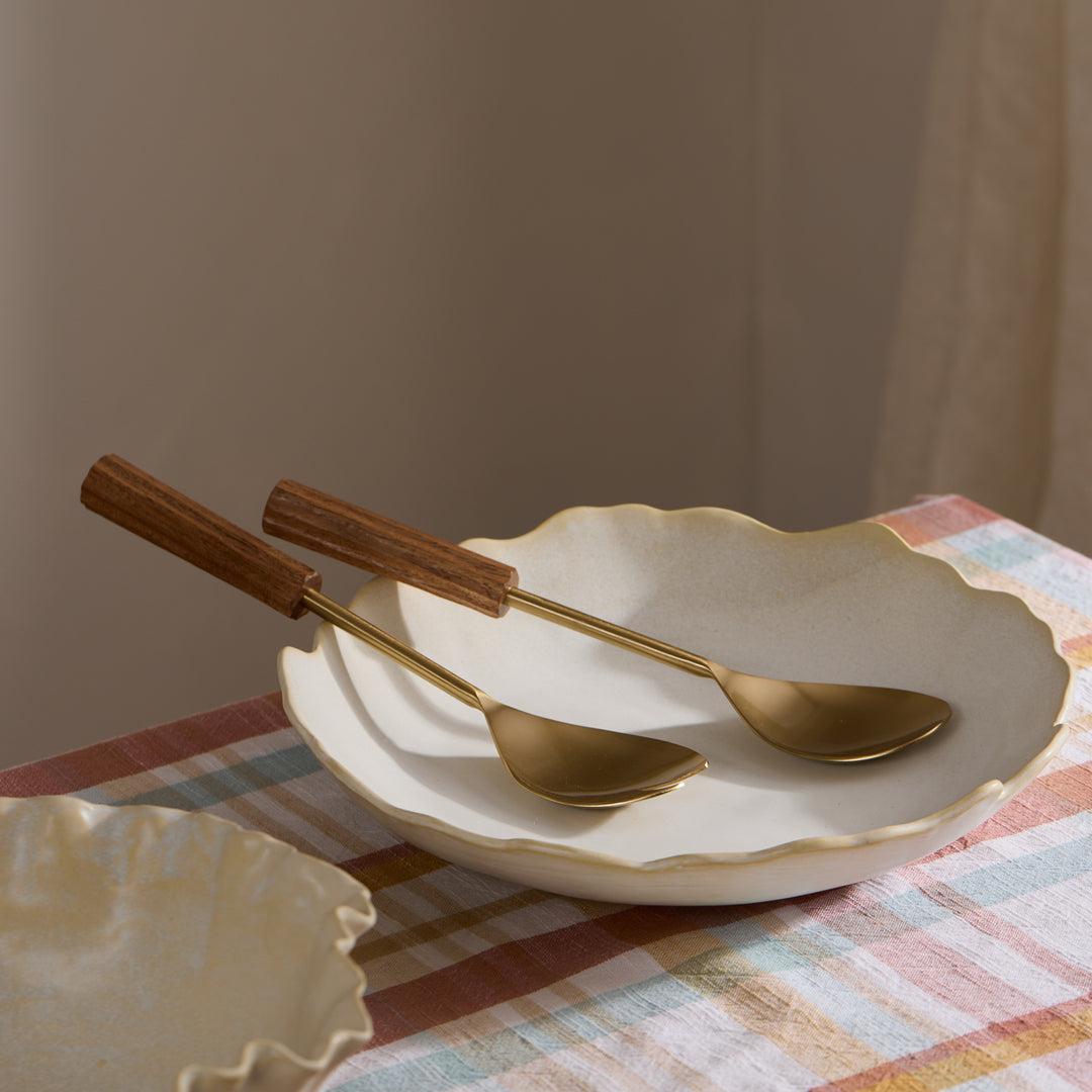 Lagoon Ivory Glazed Dish - Madras Link