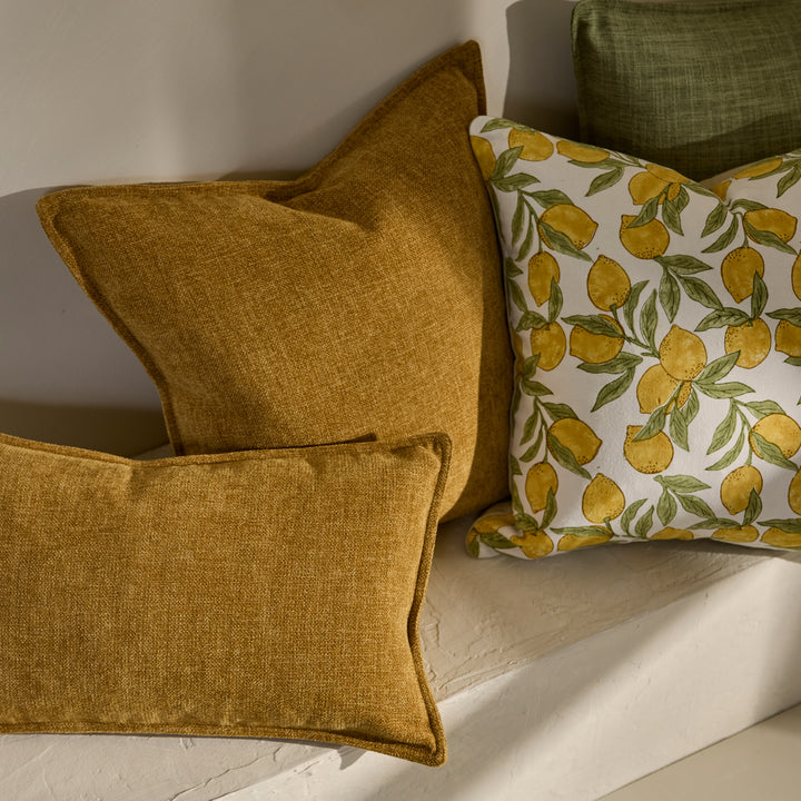 Theo Ochre Cushion - Madras Link