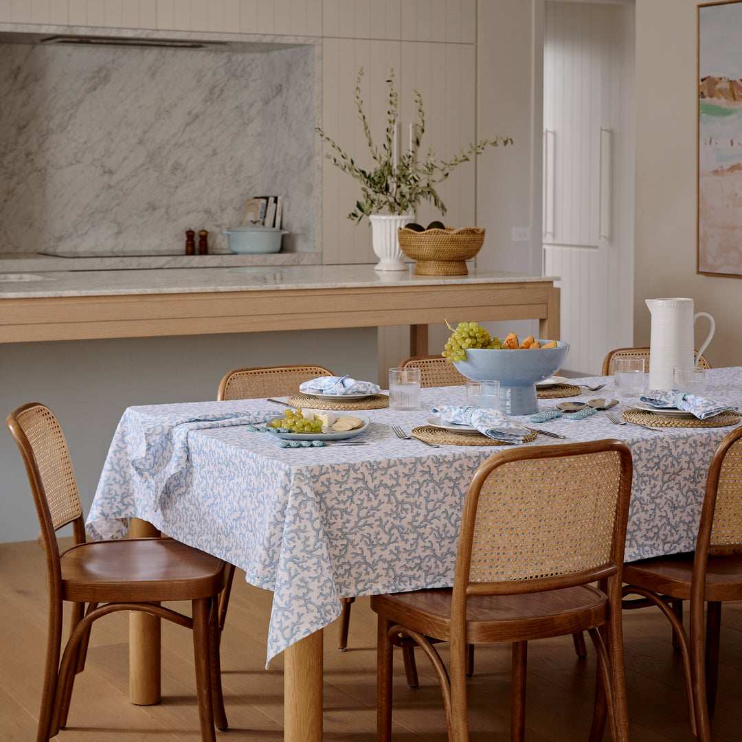 Hayman Coral Blue Tablecloth