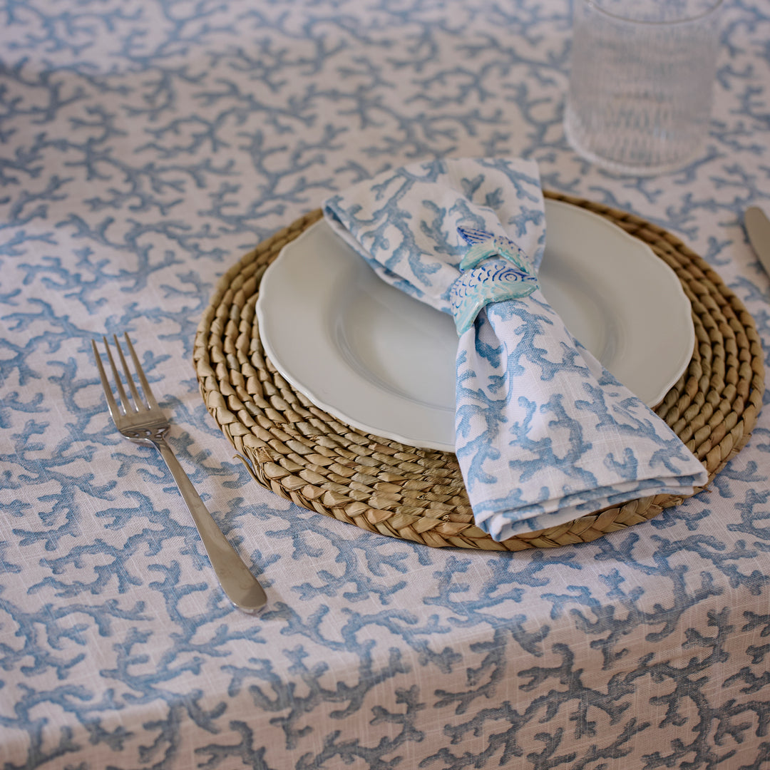 Hayman Coral Blue Napkin Set Of 4