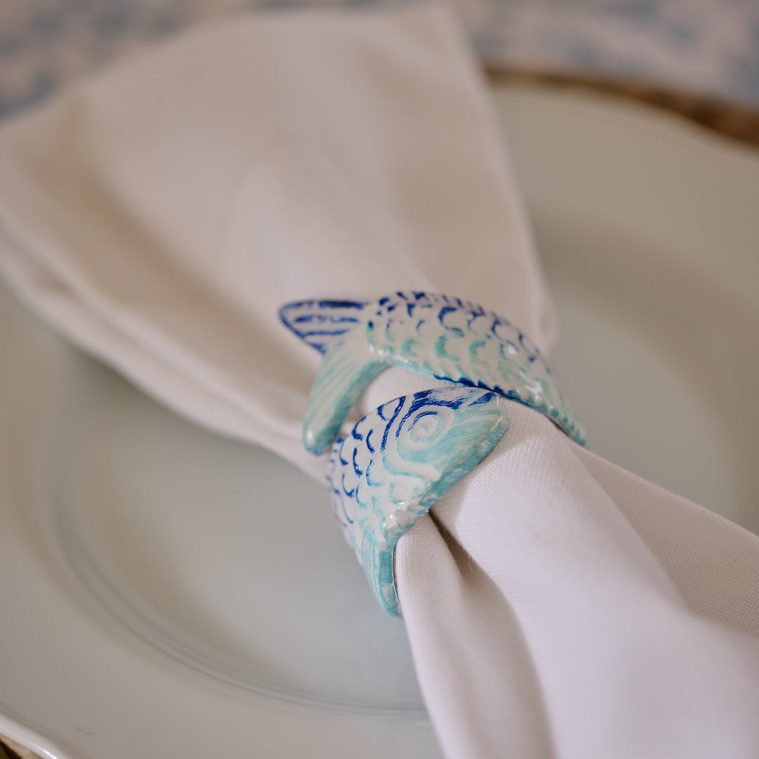 Fish Napkin Rings Set of 4 - Madras Link