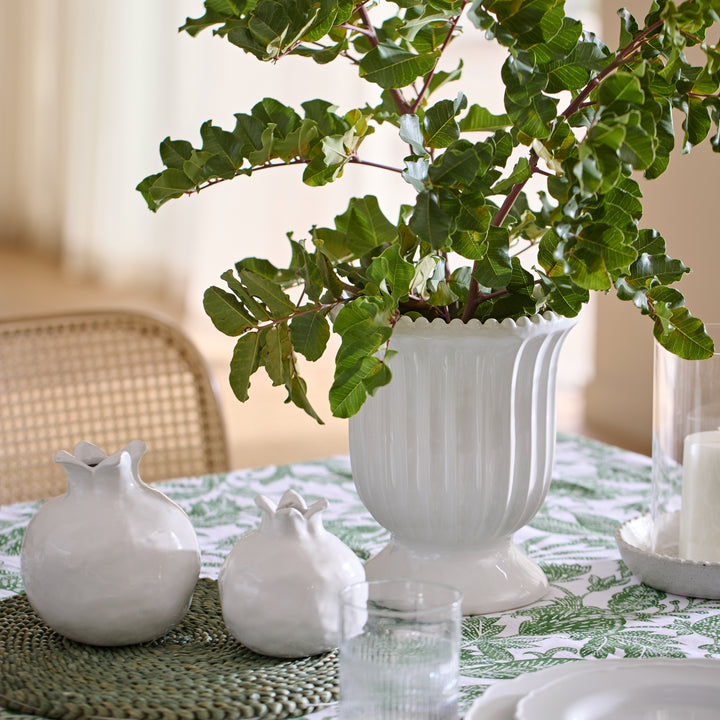 Cassie White Pedestal Vase - Madras Link