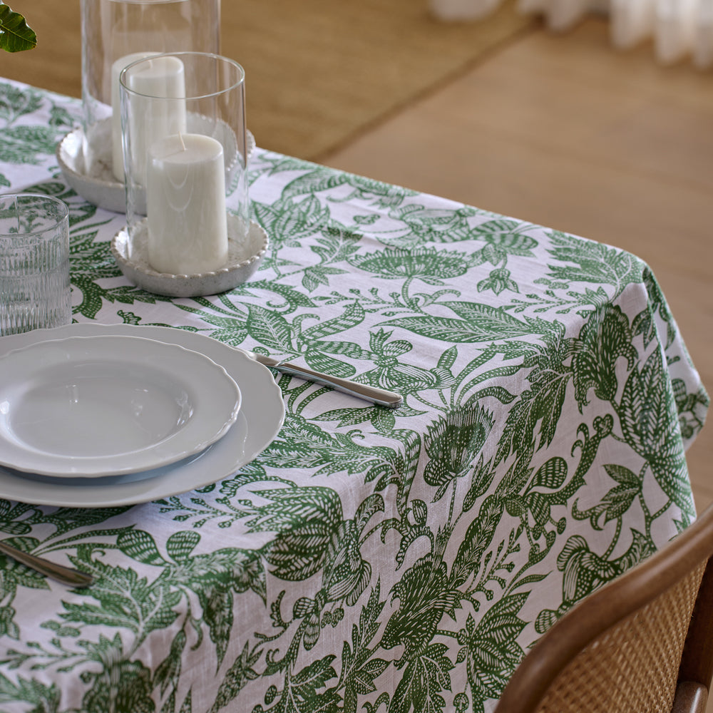 Samara Green Tablecloth - Madras Link
