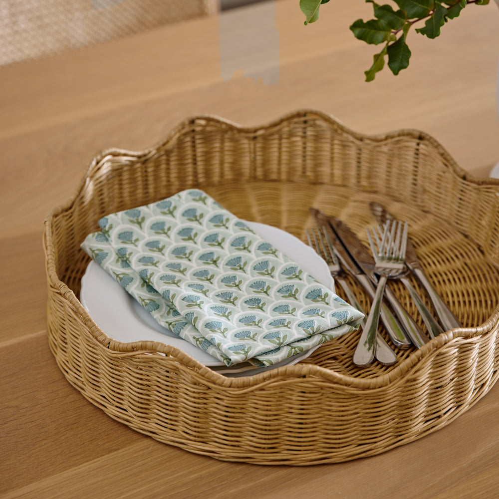 Mali Natural Wavy Round Tray - Madras Link