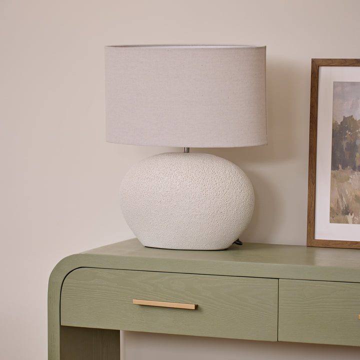 Owen White Textured Lamp - Madras Link