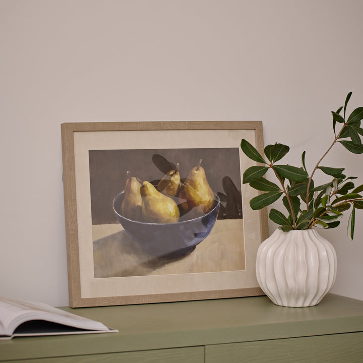 Pear Bowl Still Life Framed Print - Madras Link