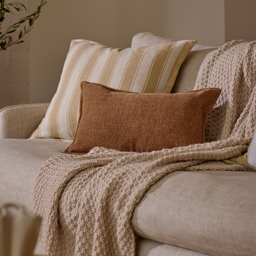 Theo Ginger Lumbar Cushion - Madras Link