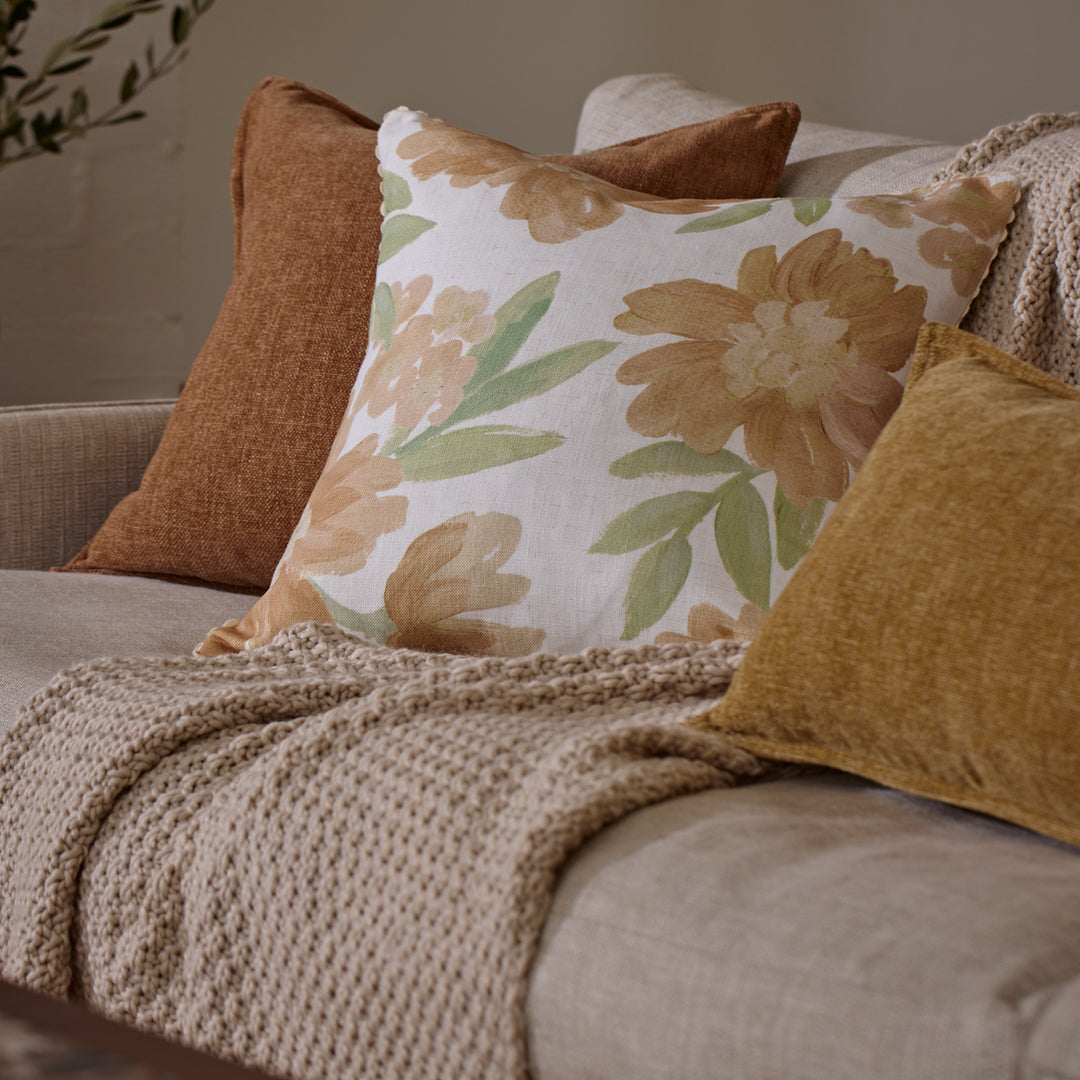 Rosie Caramel Cushion - Madras Link