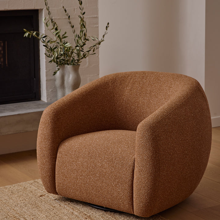 Casa Rust Textured Swivel Chair - Madras Link
