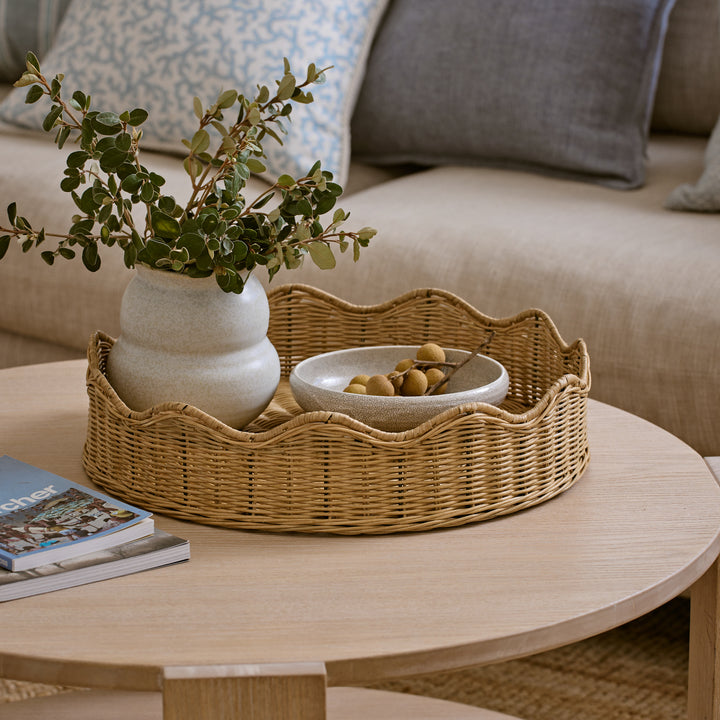 Mali Natural Wavy Round Tray - Madras Link