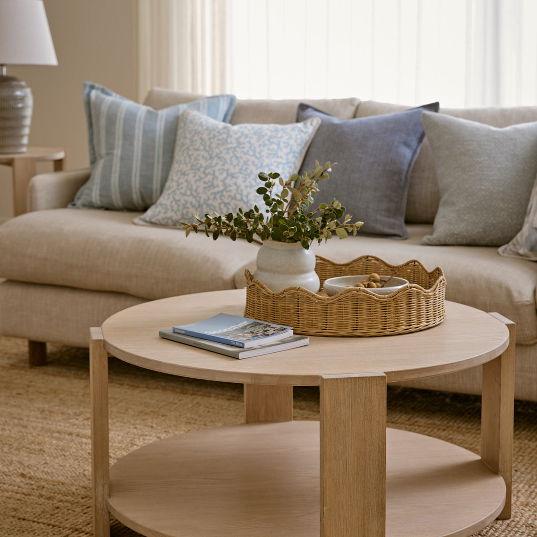 Mali Natural Wavy Round Tray - Madras Link
