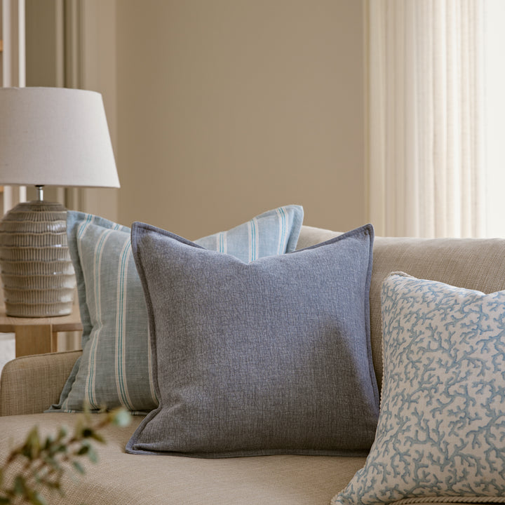 Blake Soft Blue Lumbar Cushion - Madras Link