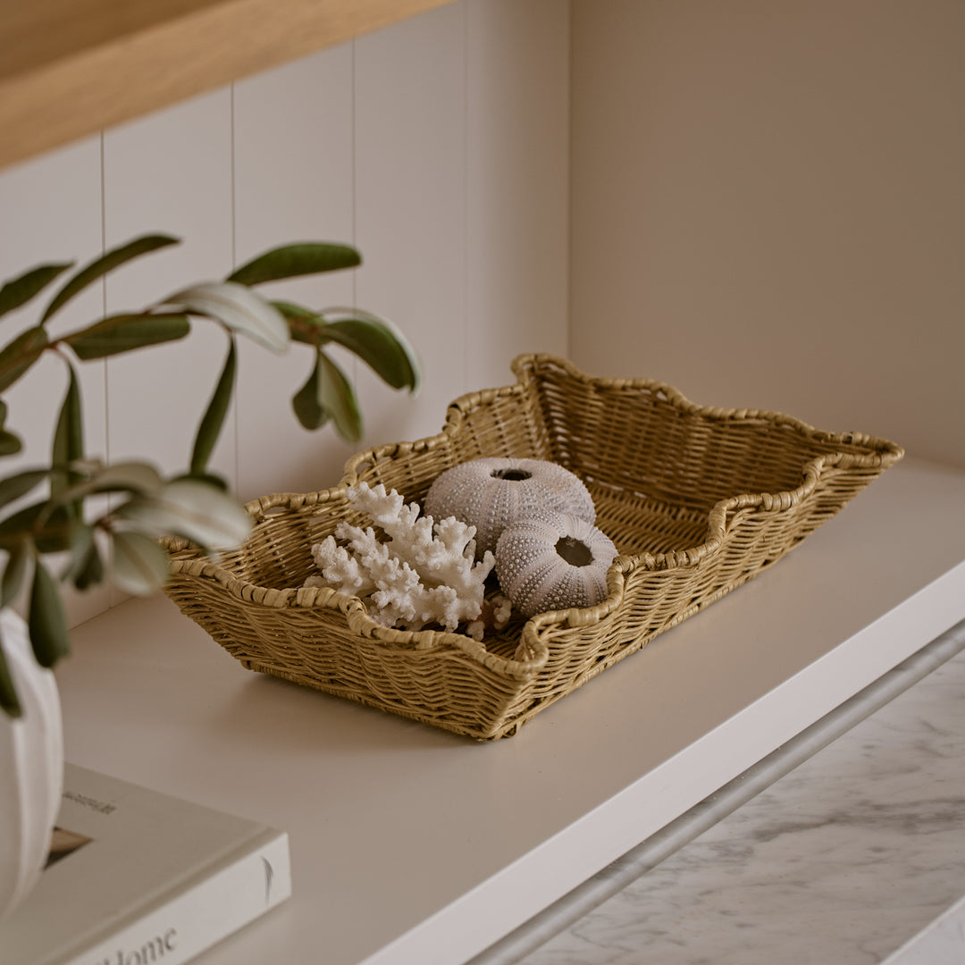 Clovelly Rattan Wavy Tray Set Of 2 - Madras Link