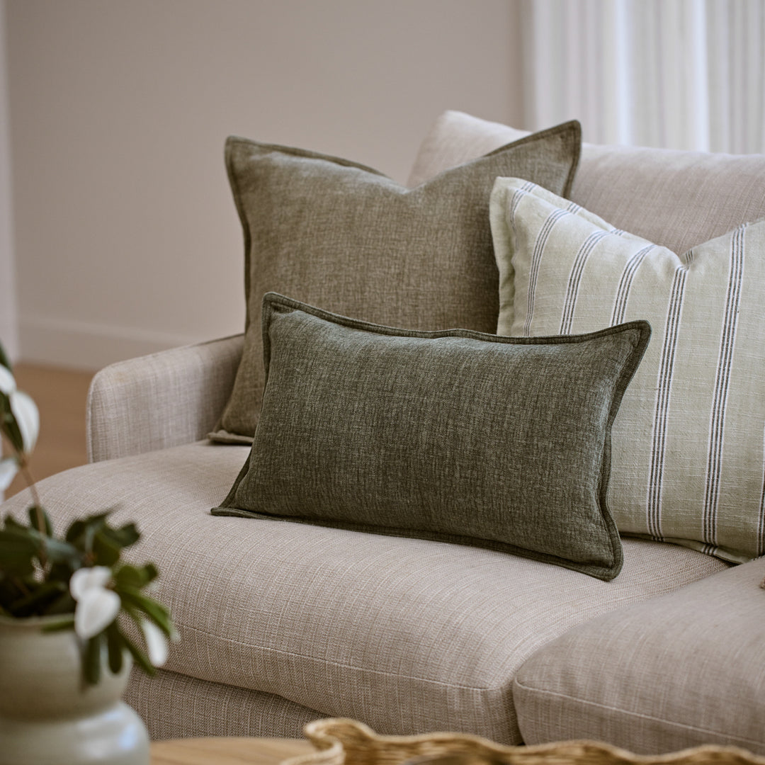 Blake Dark Green Lumbar Cushion - Madras Link