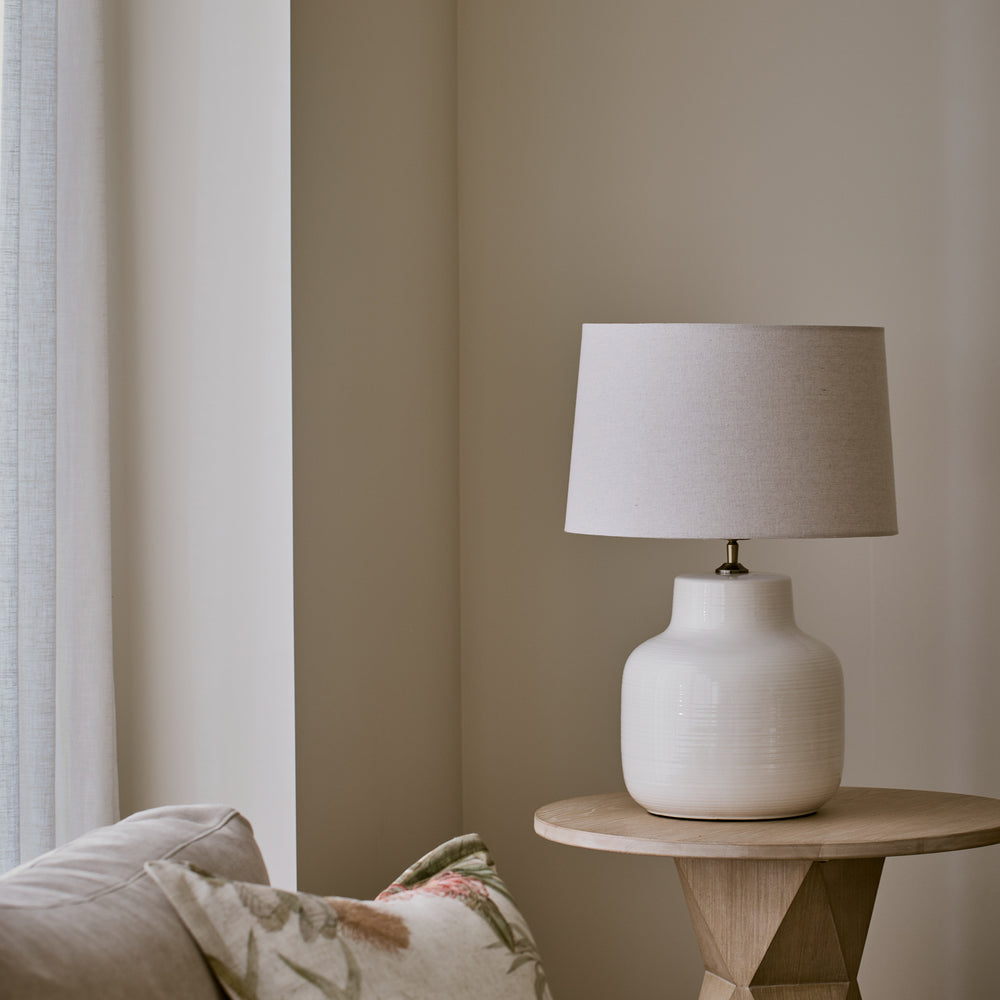 Keaton White Lamp - Madras Link