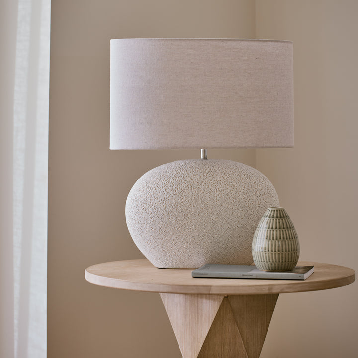 Owen White Textured Lamp - Madras Link