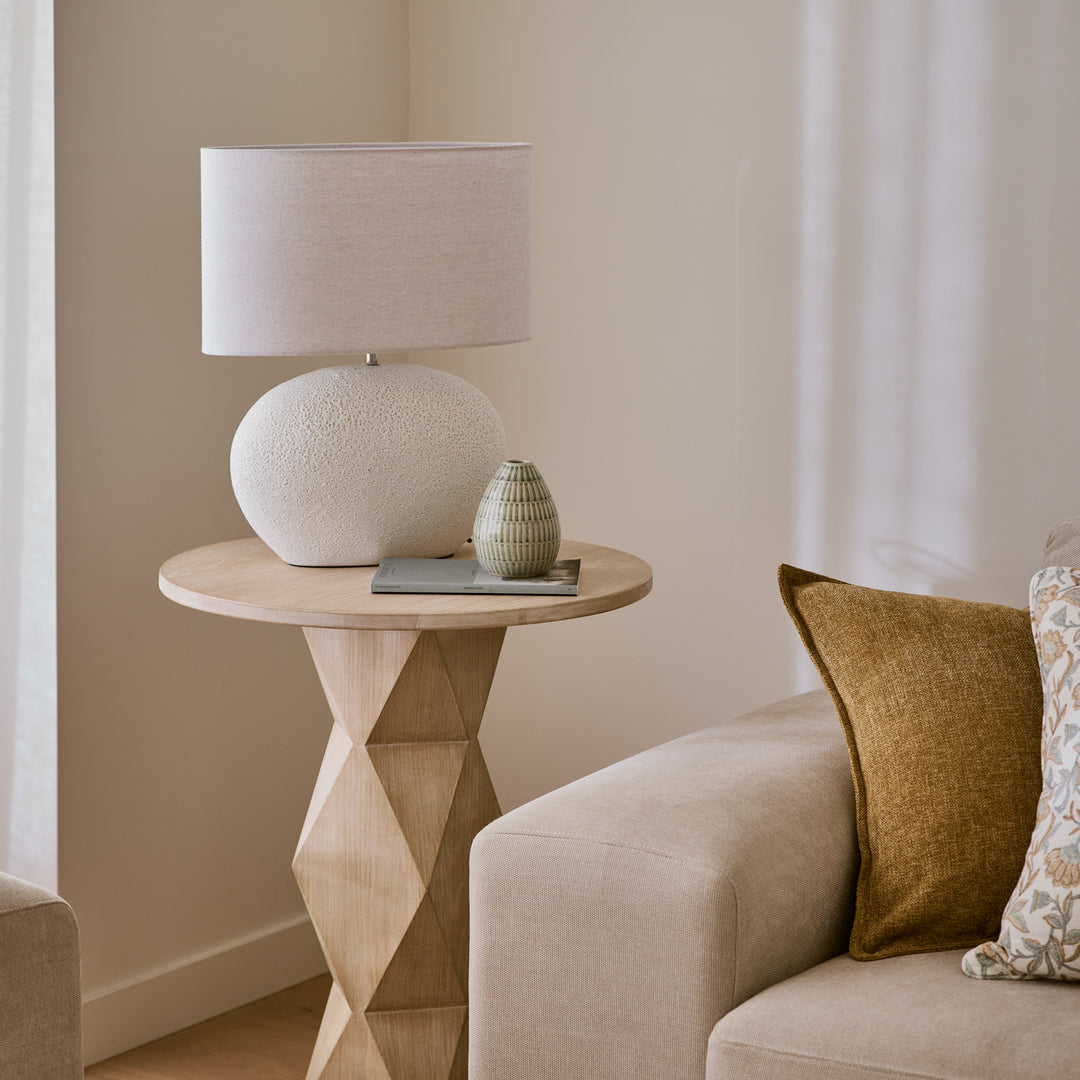 Owen White Textured Lamp - Madras Link