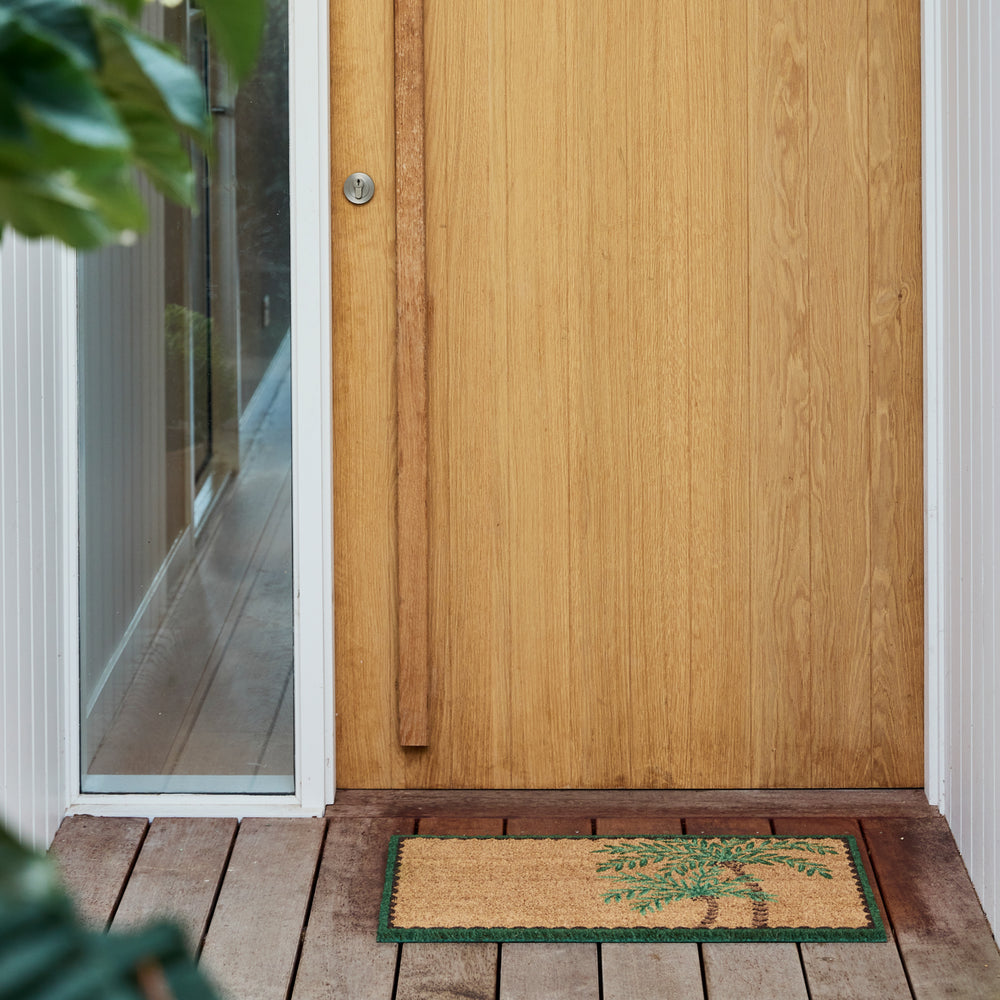 Bermuda Green Palm Tree Doormat - Madras Link