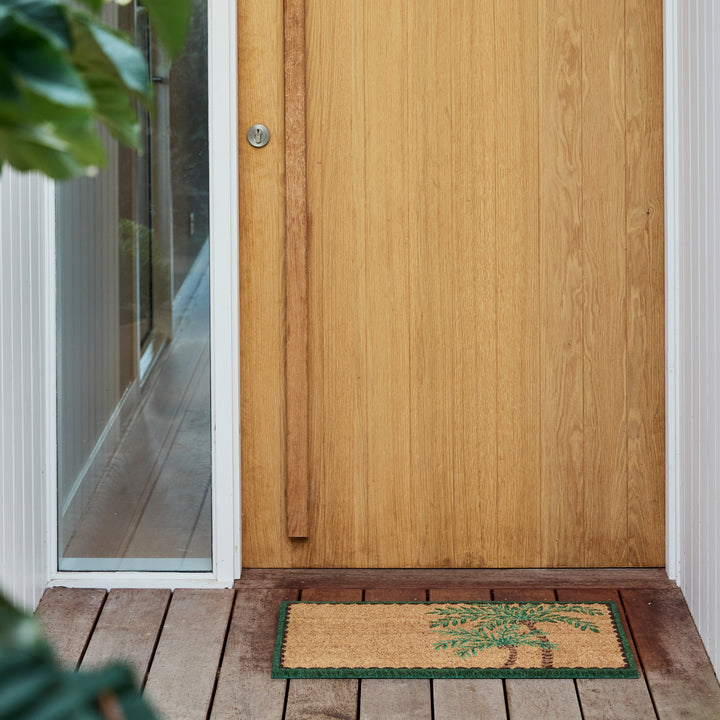 Bermuda Green Palm Tree Doormat - Madras Link