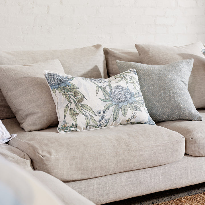 Glenelg White/Blue Lumbar Cushion