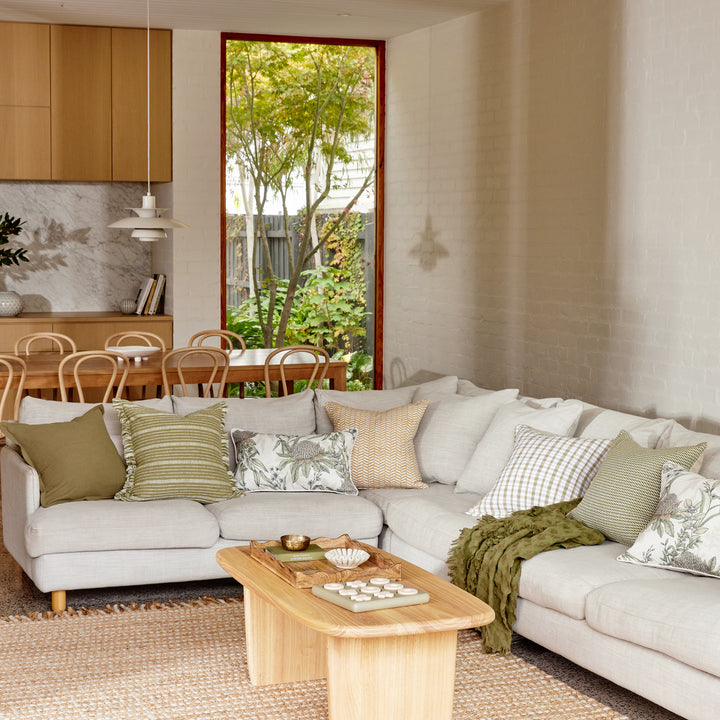 Flynn Olive Woven Cushion