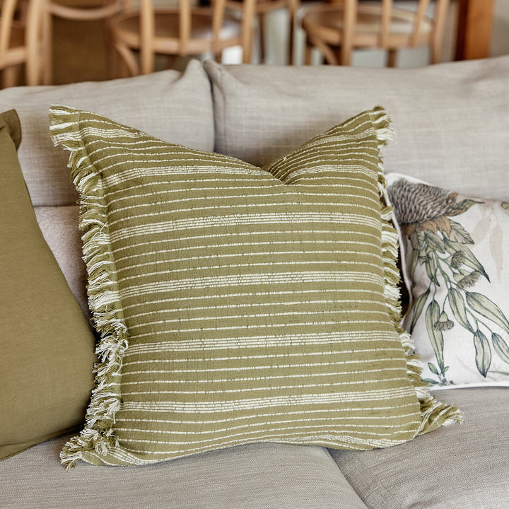 Nixon Green Stripe Cushion