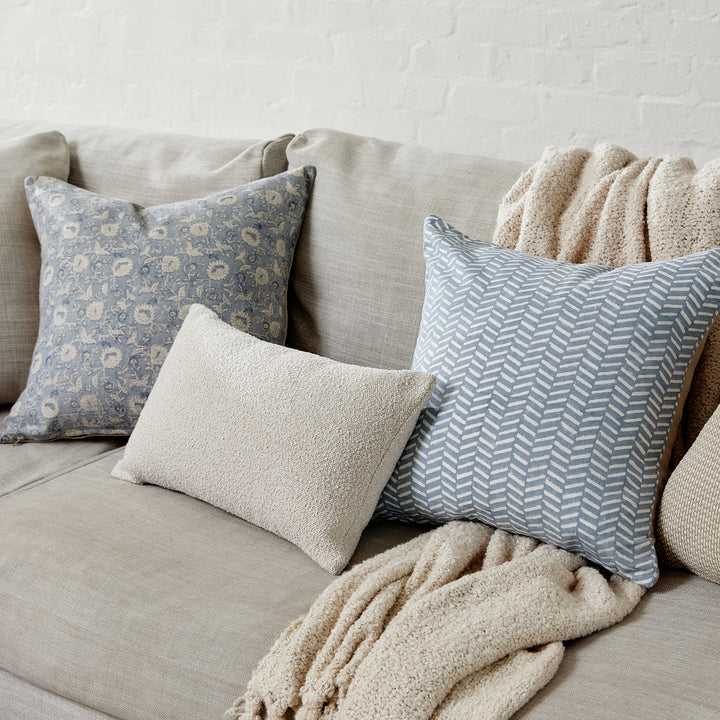 Kyra Blue Block Print Cushion