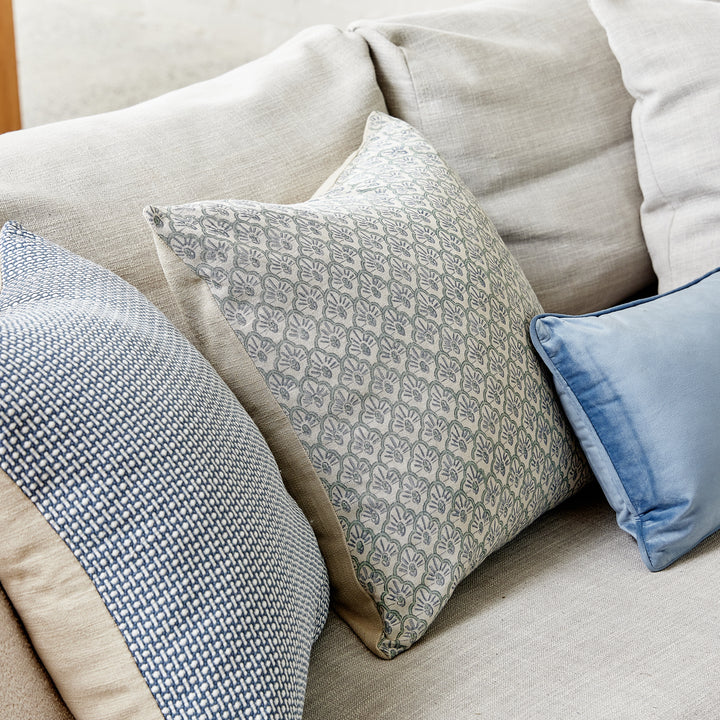 Flynn Blue Woven Cushion