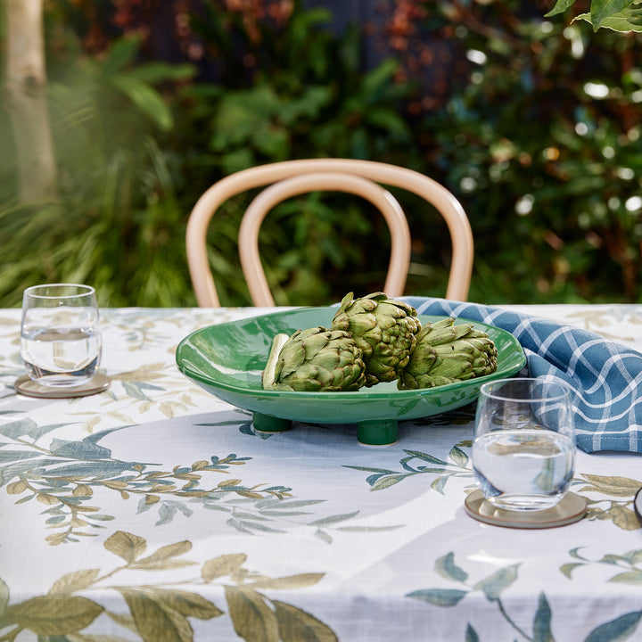 August Green Pedestal Platter