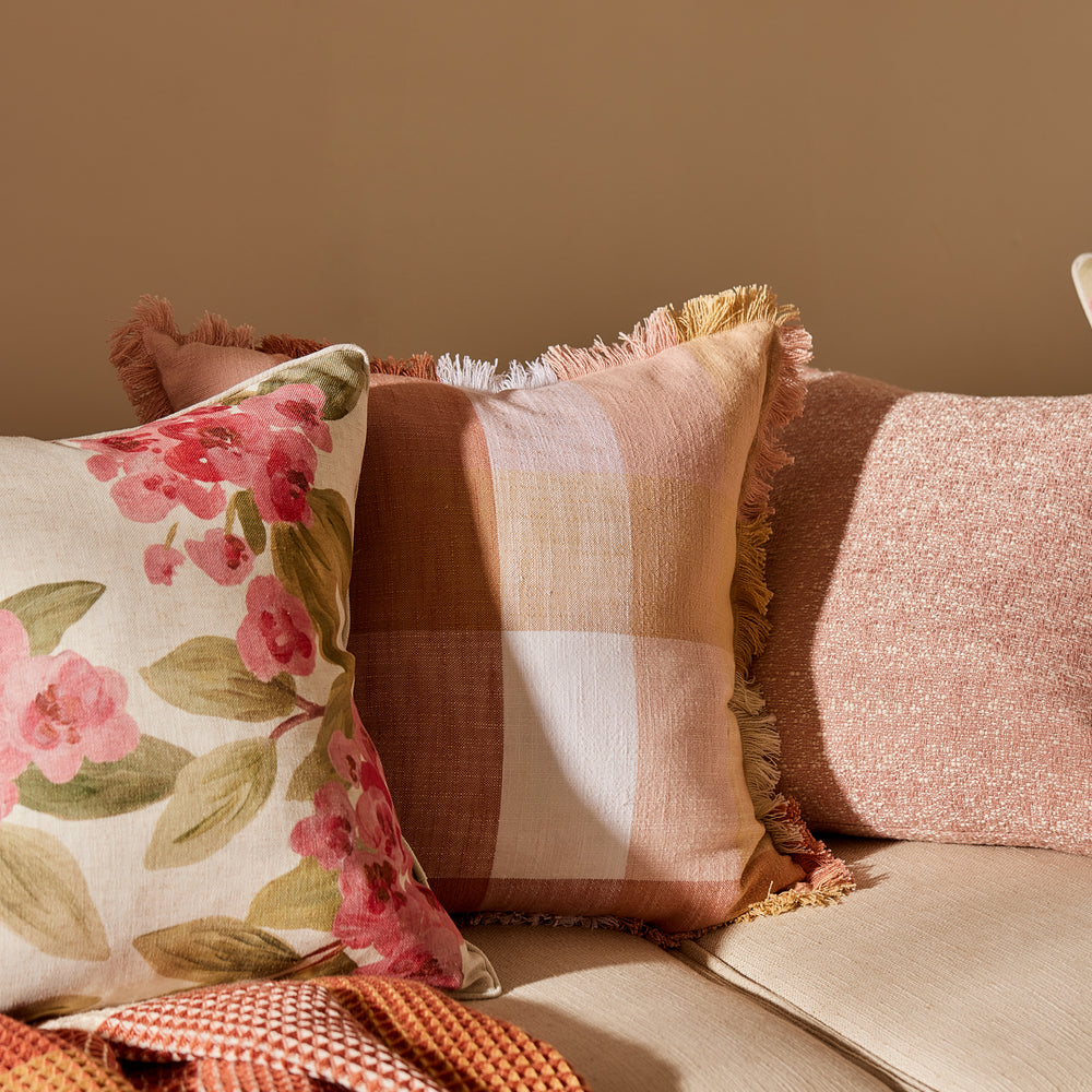 Portside Pink Check Cushion - Madras Link