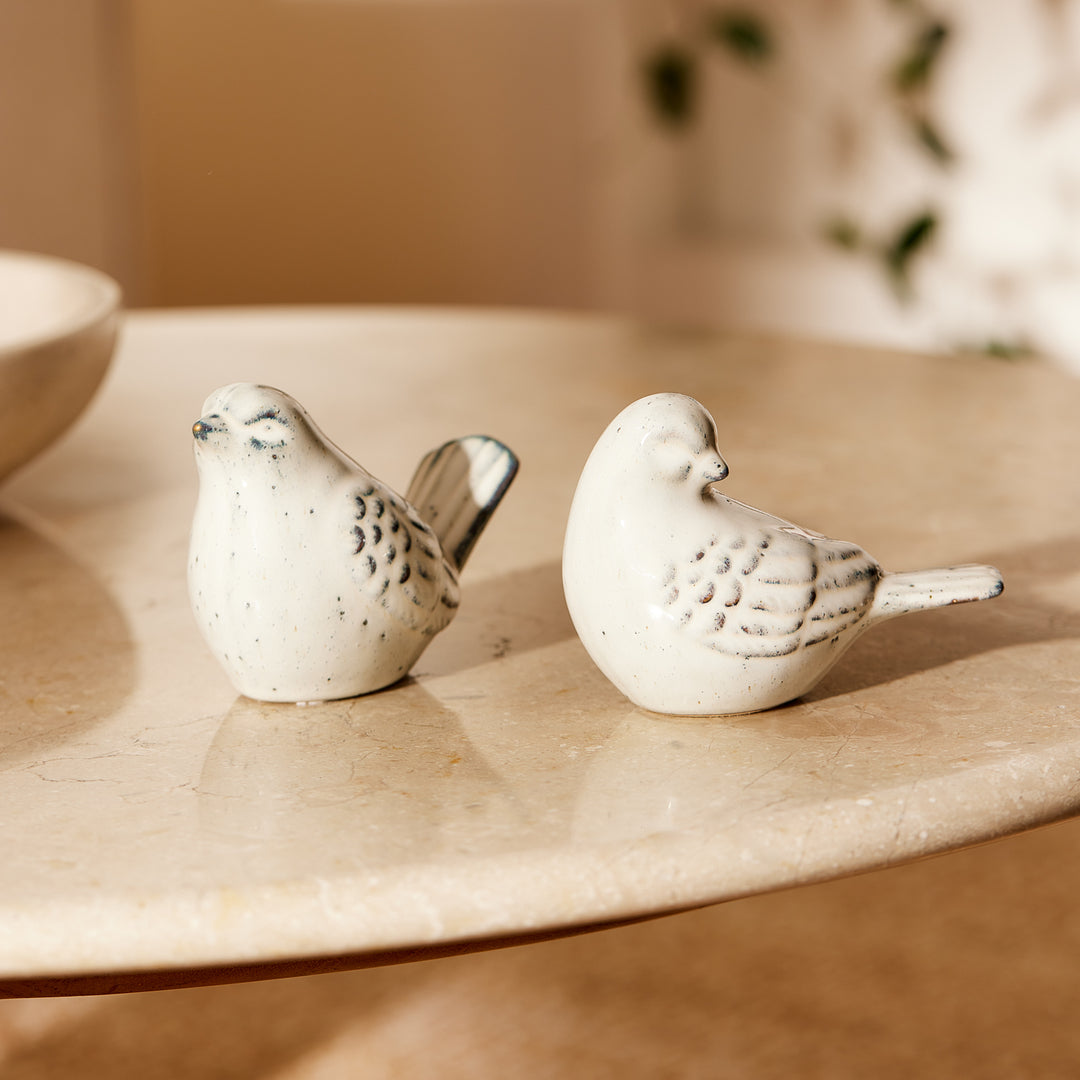 Swallow Ceramic Bird Grey Set of 2 - Madras Link