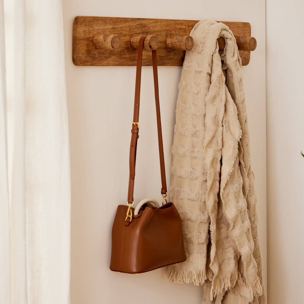 Blake Waffle Oatmeal Throw - Madras Link