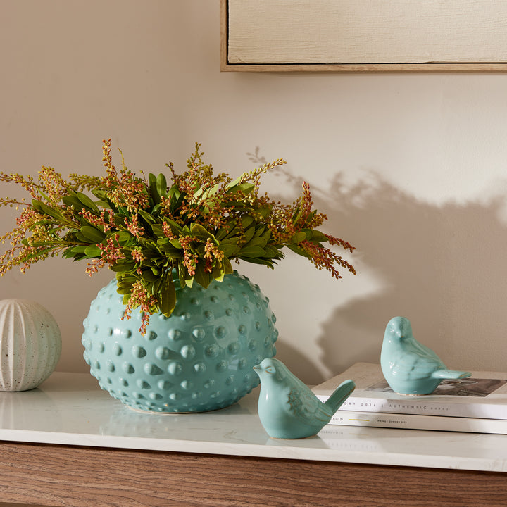 Swallow Ceramic Bird Blue Set of 2