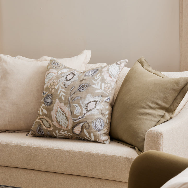 Samson Green / Beige Cushion - Madras Link