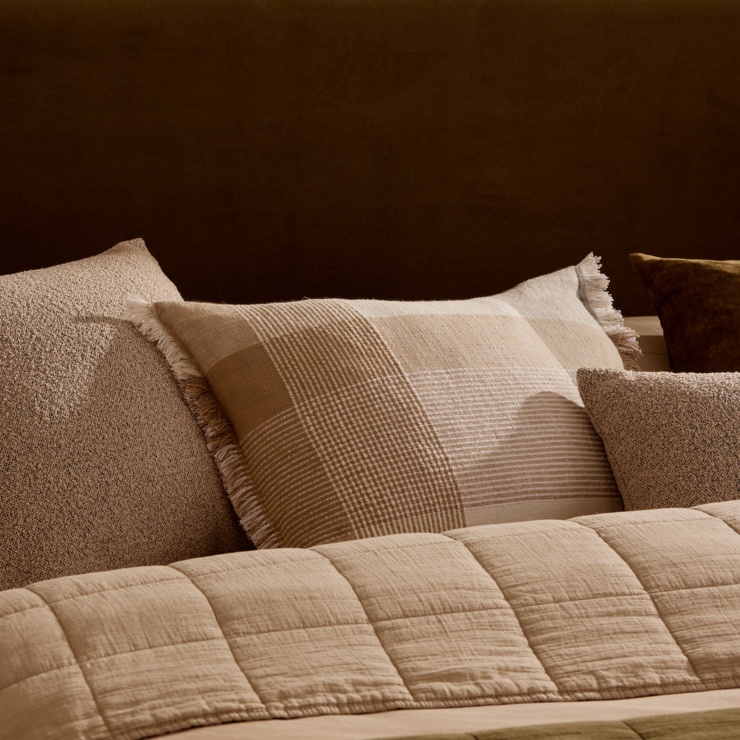 George Charcoal Woven Lumbar Cushion