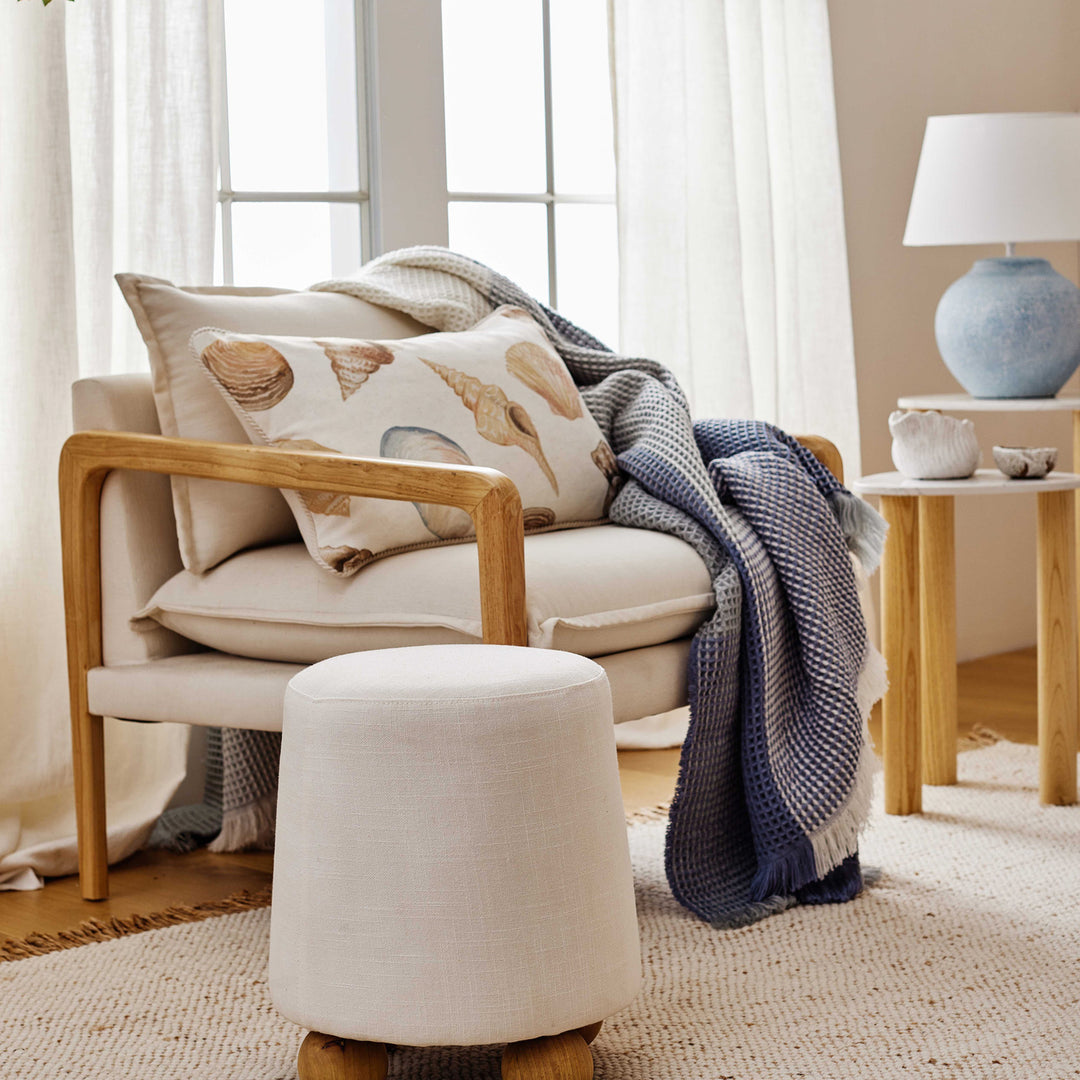 Sophie Off White Small Ottoman - Madras Link