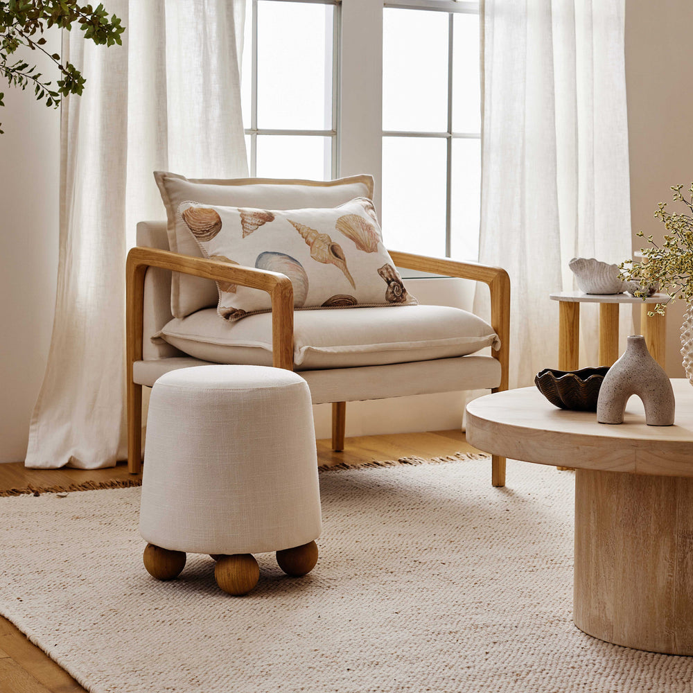 Sophie Off White Small Ottoman - Madras Link